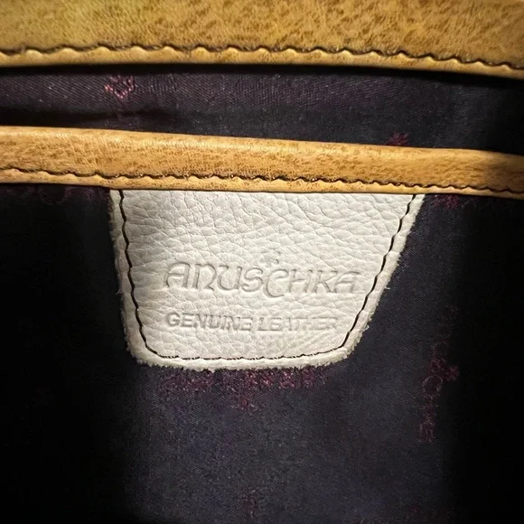 Anuschka Hand-Painted Butterfly Design Green Leather Tote - Picture 12 of 16